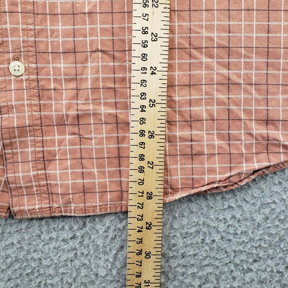Boca Shirt Mens Large Orange Plaid Button Down Short Sleeve‎ Classic Pocket - Picture 10 of 10